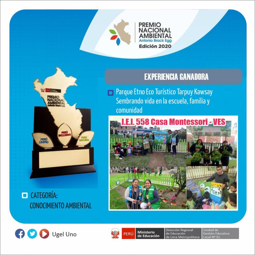 La IEI 558 Casa Montessori de Villa El Salvador gana el Premio Nacional Ambiental Antonio Brack Egg - 2020